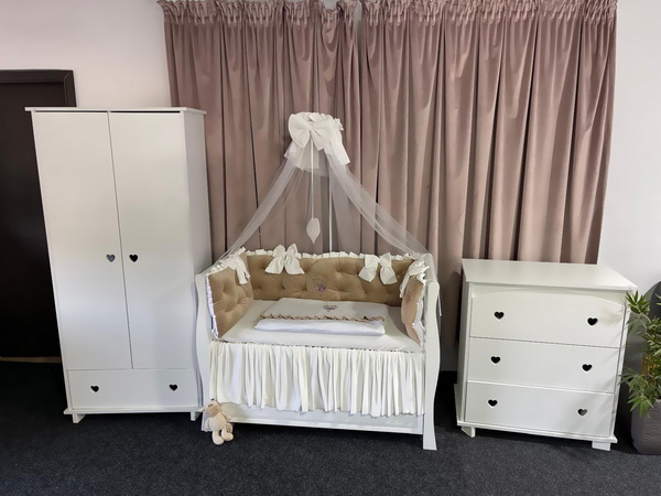 Set Regal Beige pentru pătuț – 11 piese din catifea moale și bumbac premium, personalizabil, pentru bebeluși – PeppiBambini