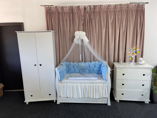 Set Regal Blue pentru pătuț – 11 piese din catifea moale și bumbac premium, personalizabil, pentru bebeluși – PeppiBambini